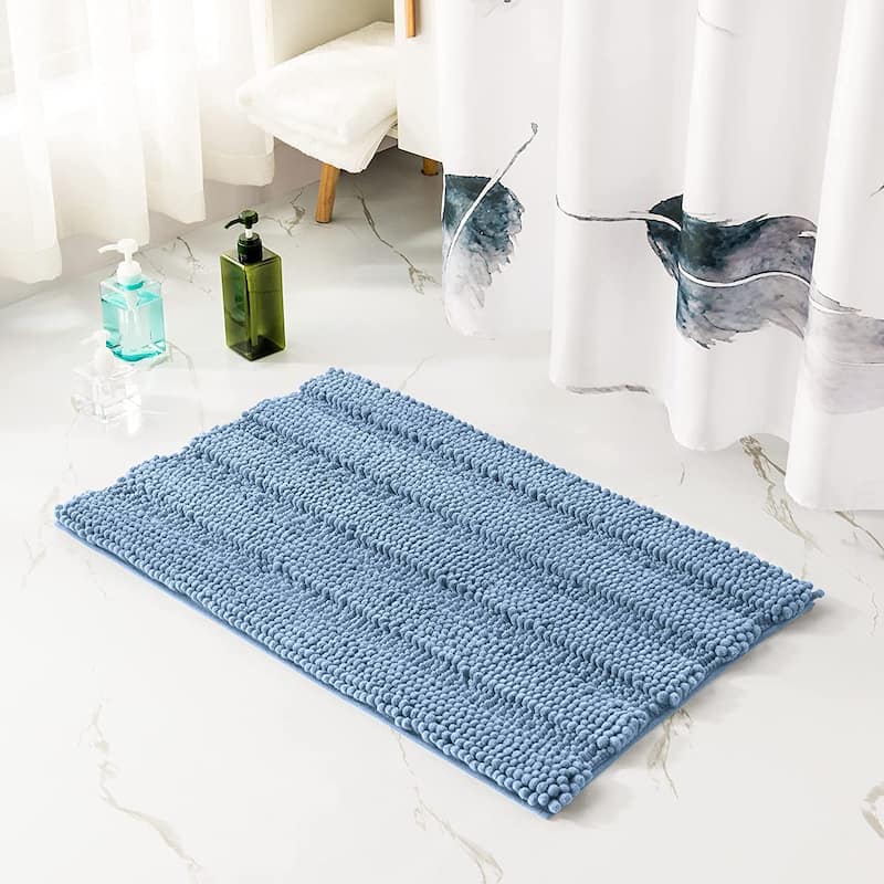 Subrtex Super Soft Absorbent Braided Bathroom Mats Chenille Bath Rugs
