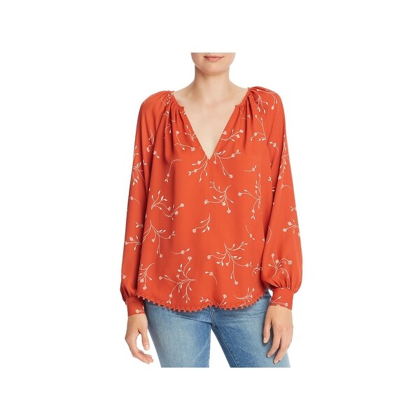 JOIE Orange Long Sleeve Blouse Top S