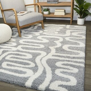 Terence Abstract Shag Area Rug - Bed Bath & Beyond - 33685276