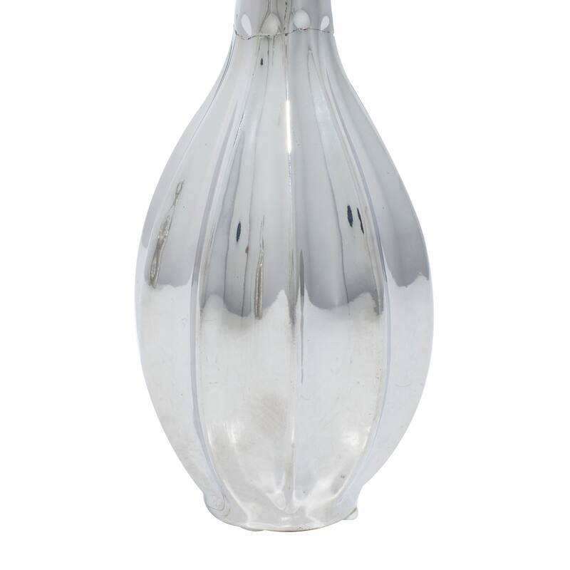 CosmoLiving by Cosmopolitan Sleek Ceramic Glam Vase with Varying Patterns (Set of 3) - Silver, Gold, Dark Blue, White