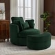 preview thumbnail 109 of 198, 41" W Oversized Accent Barrel Swivel Chair with Moon Storage Ottoman