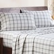 preview thumbnail 8 of 20, Superior Plaid Flannel Cotton Farmhouse Sheet Set Twin - Charcoal