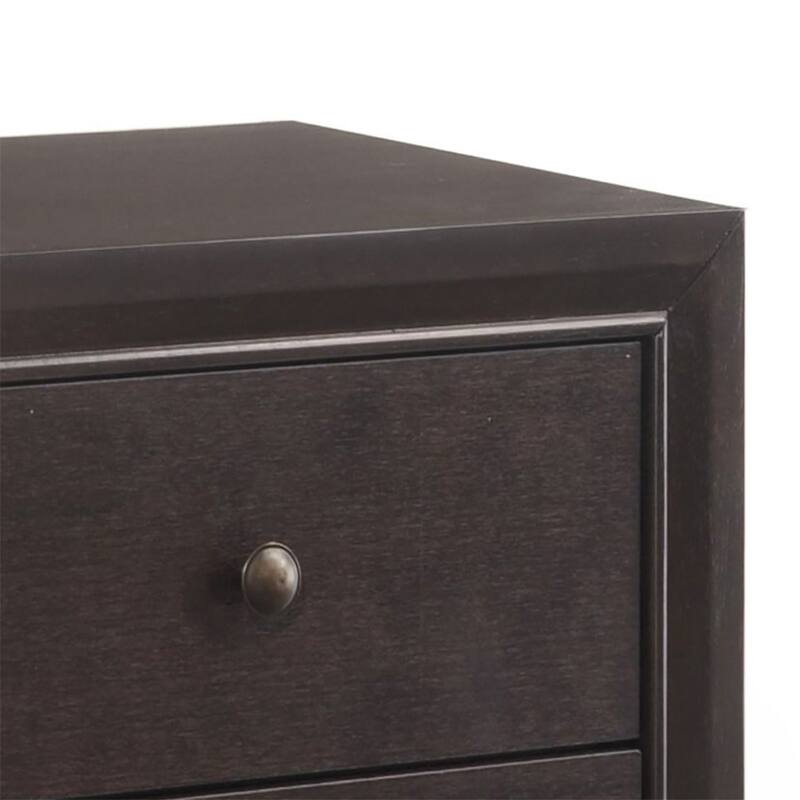 Espresso 2-Drawer Nightstand with Wooden Bracket Legs