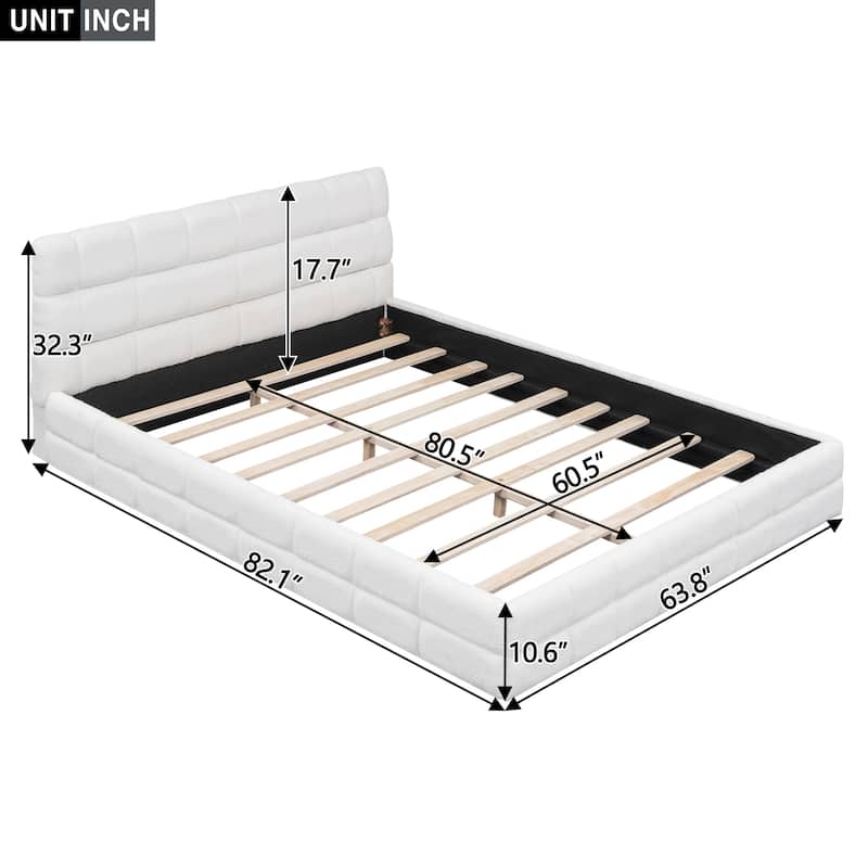 Queen Size Upholstered Platform Bed