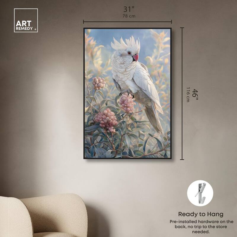 Cockatoo and Blossoms Canvas by Art Remedy