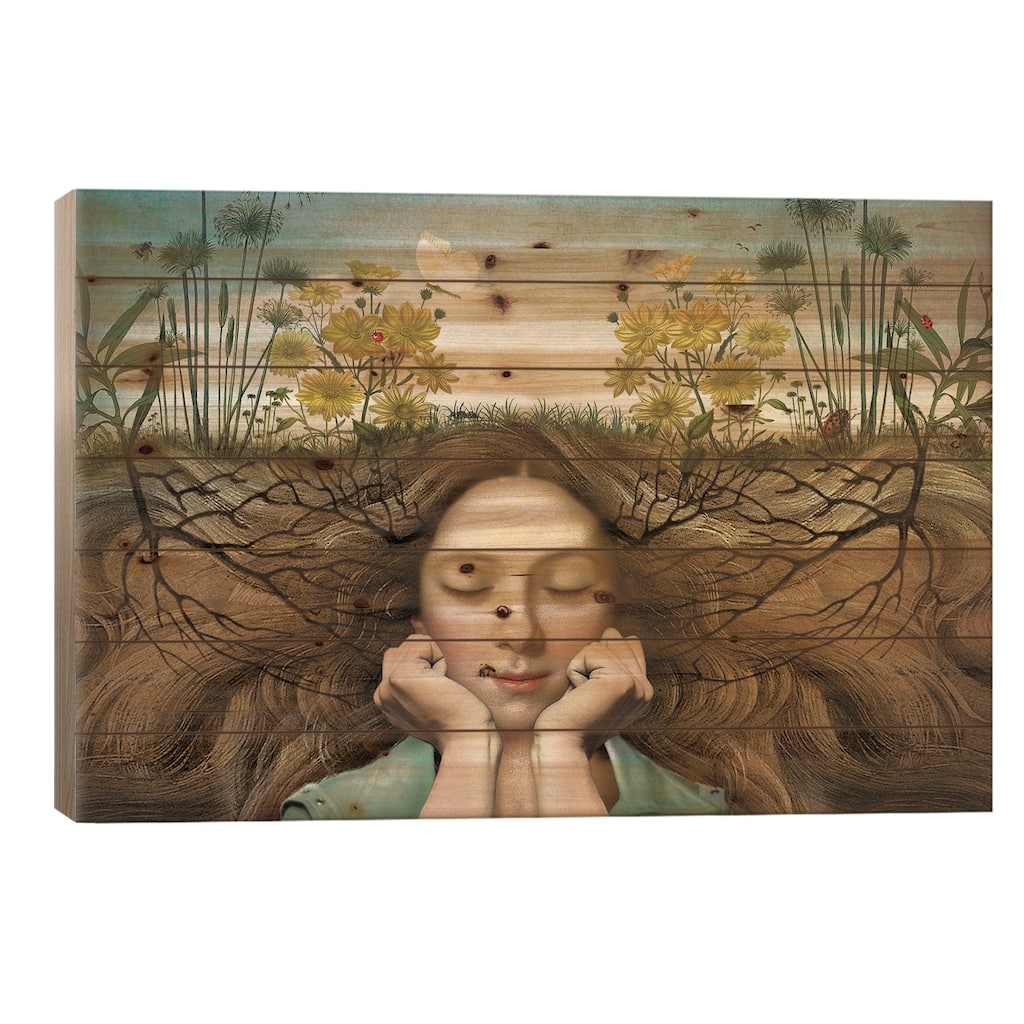 Listen Print On Wood by Catrin Welz-Stein - Multi-Color