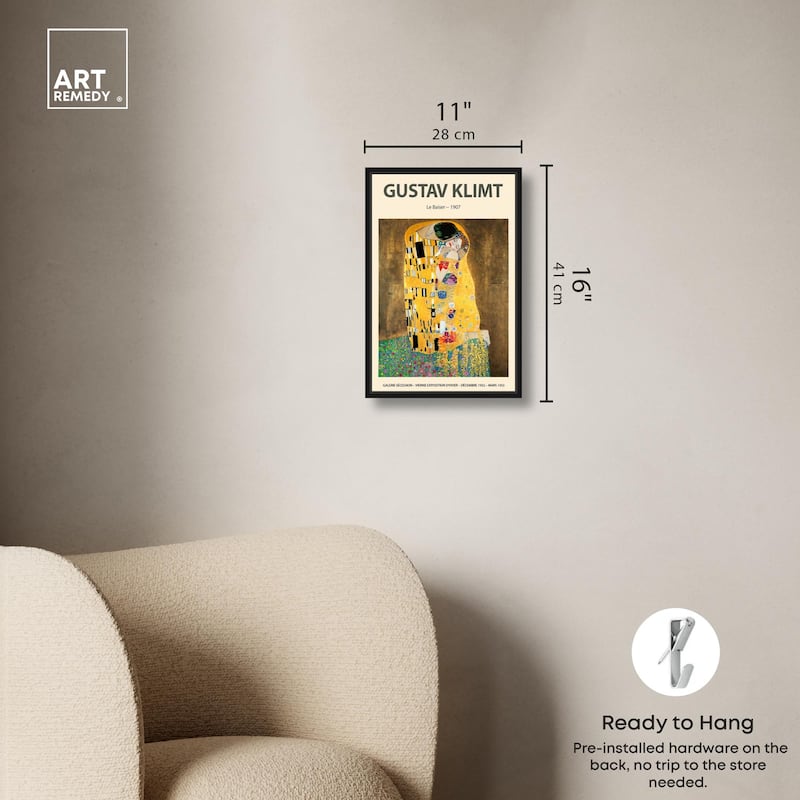 Golden Kiss Canvas by Art Remedy