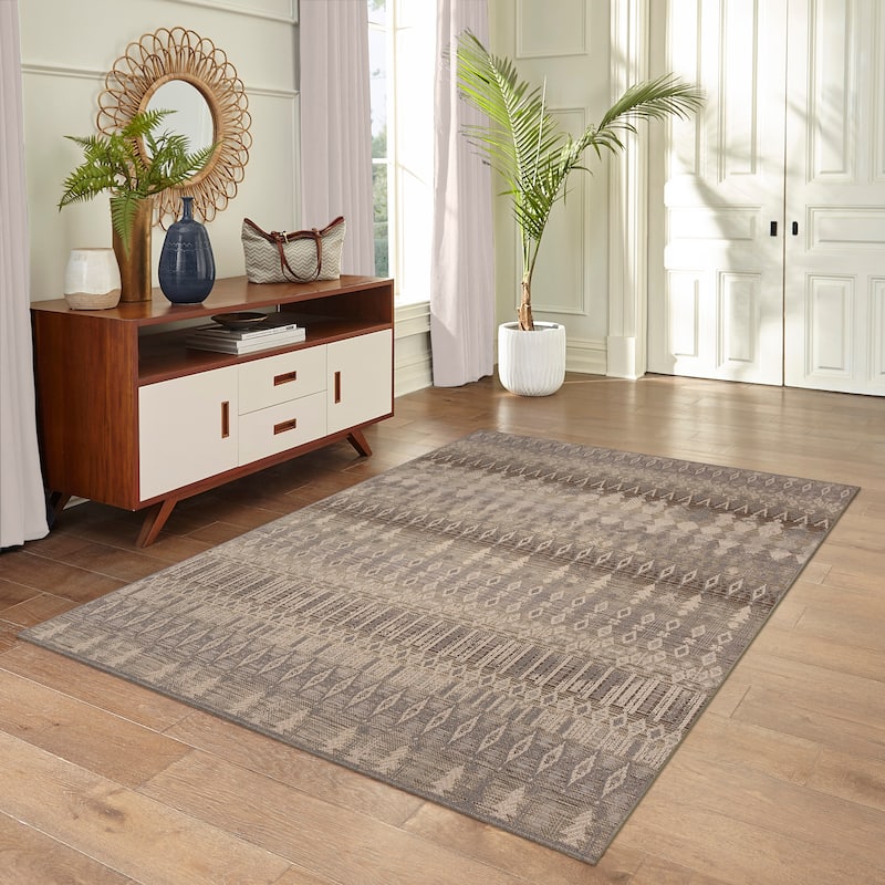 Liora Manne Riviera Vienna Indoor/Outdoor Area Rug - 6'6" x 9'4" - Neutral - Rectangle