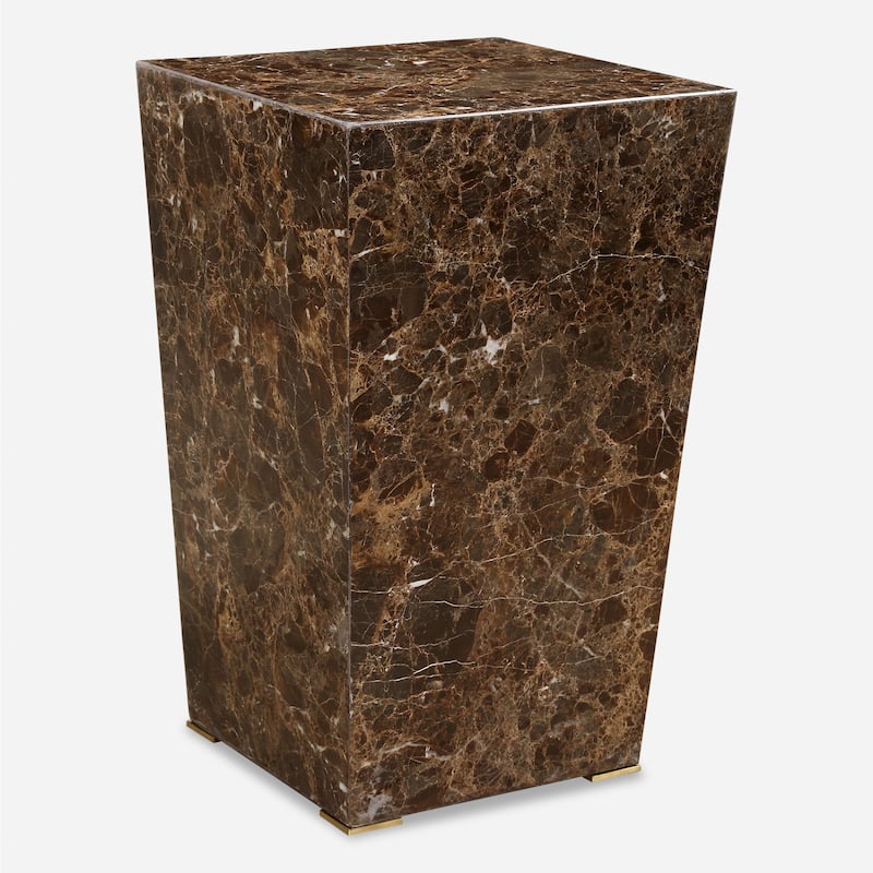 Uttermost 24879 Poe 14" Wide Marble Accent Table - Brown