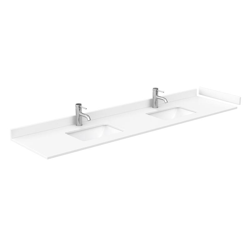 Miranda Double Vanity Set, Cultured Marble Top, 70-Inch Mirror