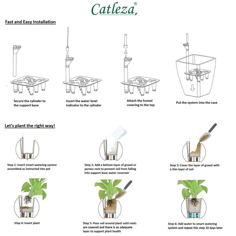 Set of 2 CATLEZA Smart Self-watering Planter Pot suitable for All Plants, Herb, Succulents, Flowers