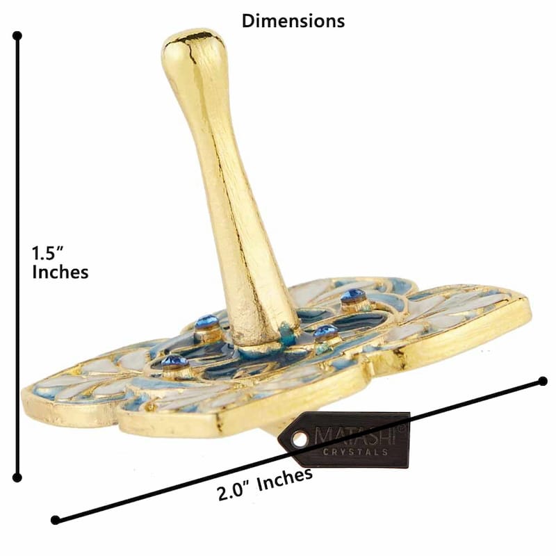 Matashi HandPainted Spinning Dreidel Holiday Ornament w Crystal