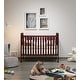 preview thumbnail 1 of 7, 3-In-1 Convertible Crib, Made Of Sustainable Pinewood, Non-Toxic Finish, Comes With Locking Wheels, Wooden Nursery Furniture