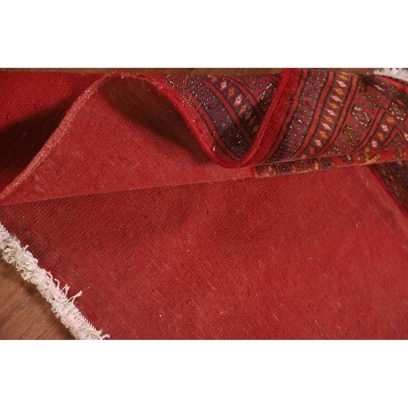 Geometric Turkoman Persian Square Rug Hand-Knotted Wool Carpet - 3'4" x 3'4"