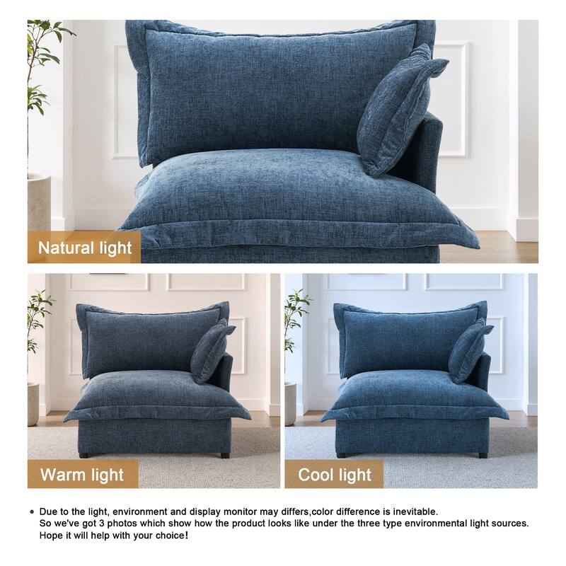 Upholstered Chenille Arm Club Chair Cloud corner cahir