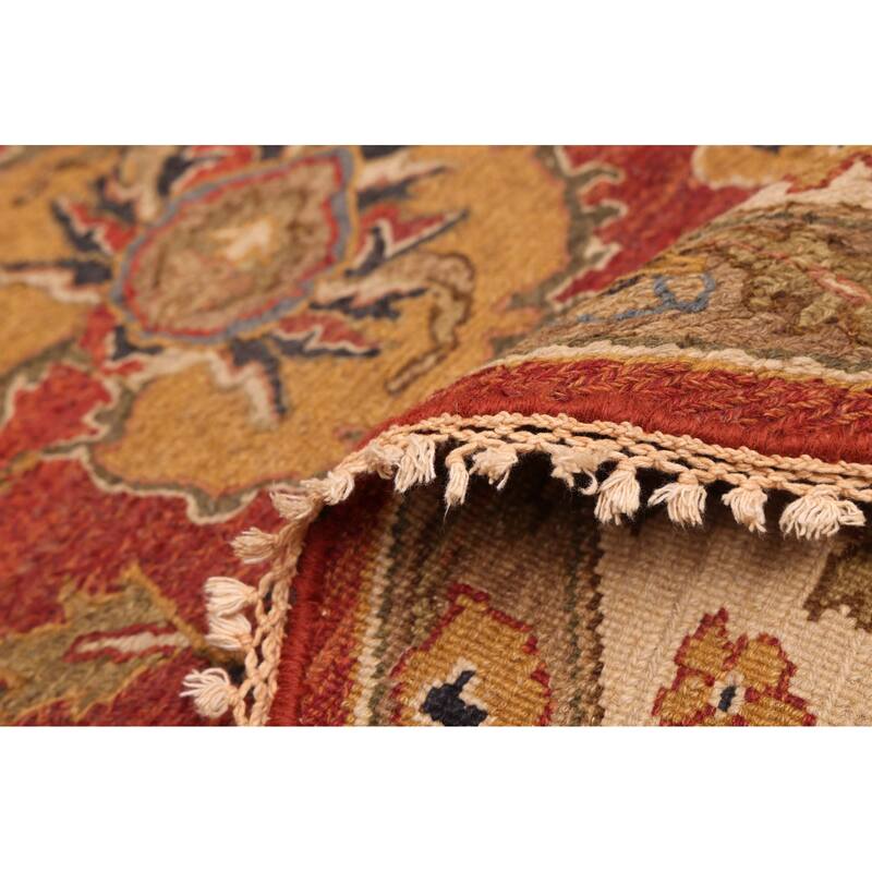 ECARPETGALLERY Flat-Weave Lahor Finest Red Wool Tapestry Kilim - 8'0 x 8'0