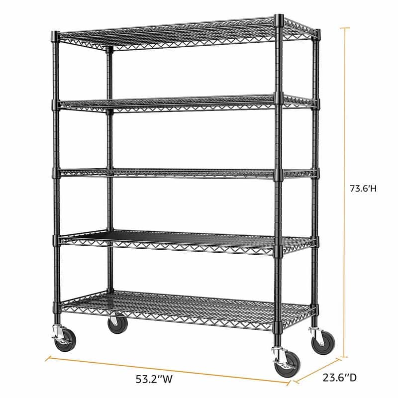 2200 LBS Heavy Duty Garage Shelving, 5-Tier Industrial Metal Shelving Unit for Basement, Pantry, Warehouse