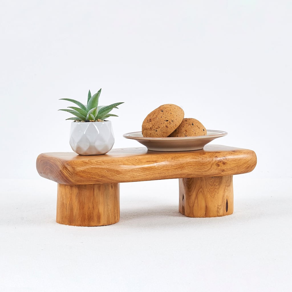 Cedar Roots Serving Stand Farmhouse wood pedestal stand plant holder