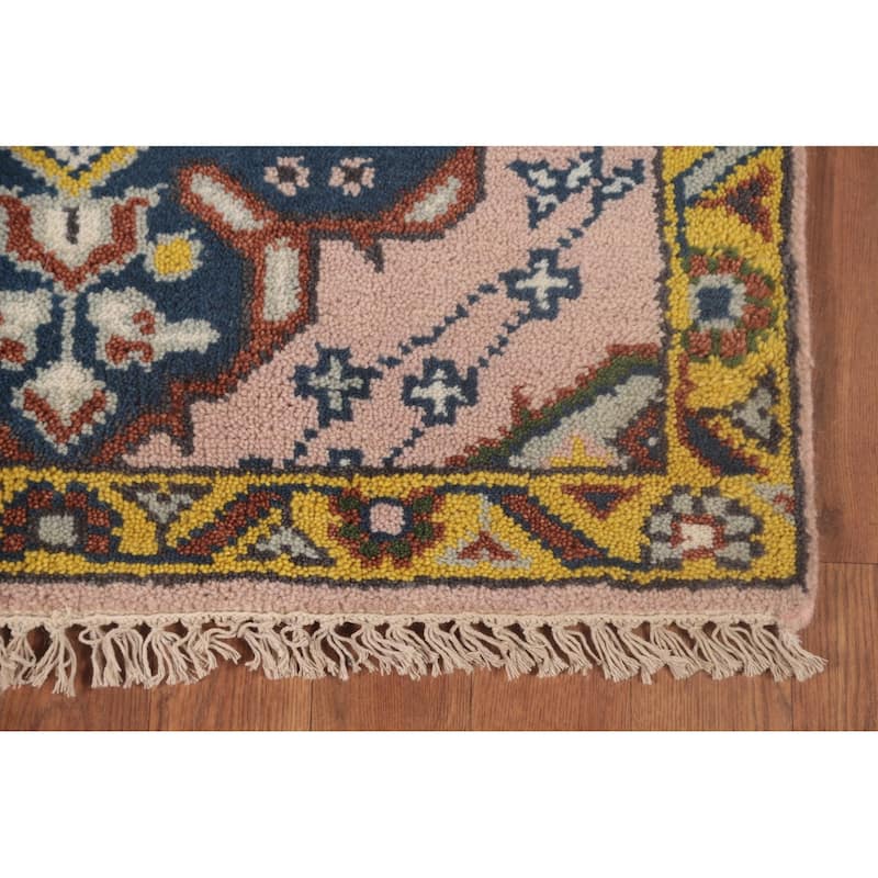 Light Pink Kazak Oriental Runner Rug Wool Carpet - 2'7"x 9'10"