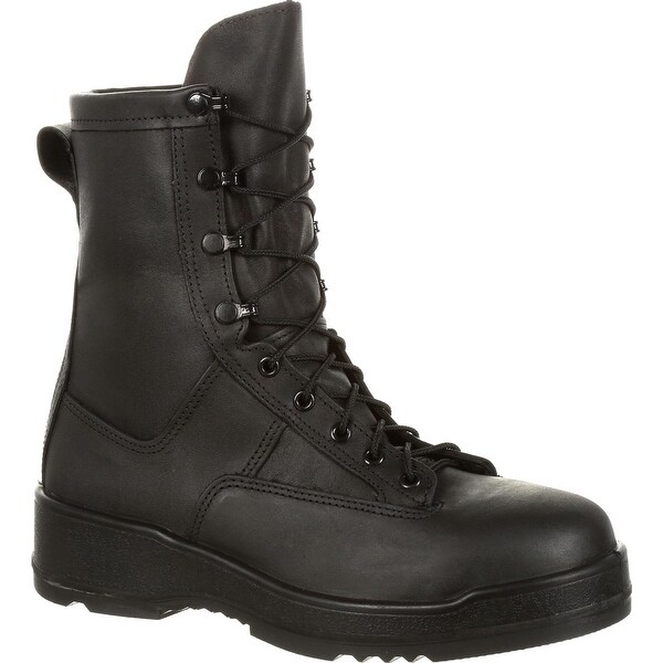 black steel toe military boots