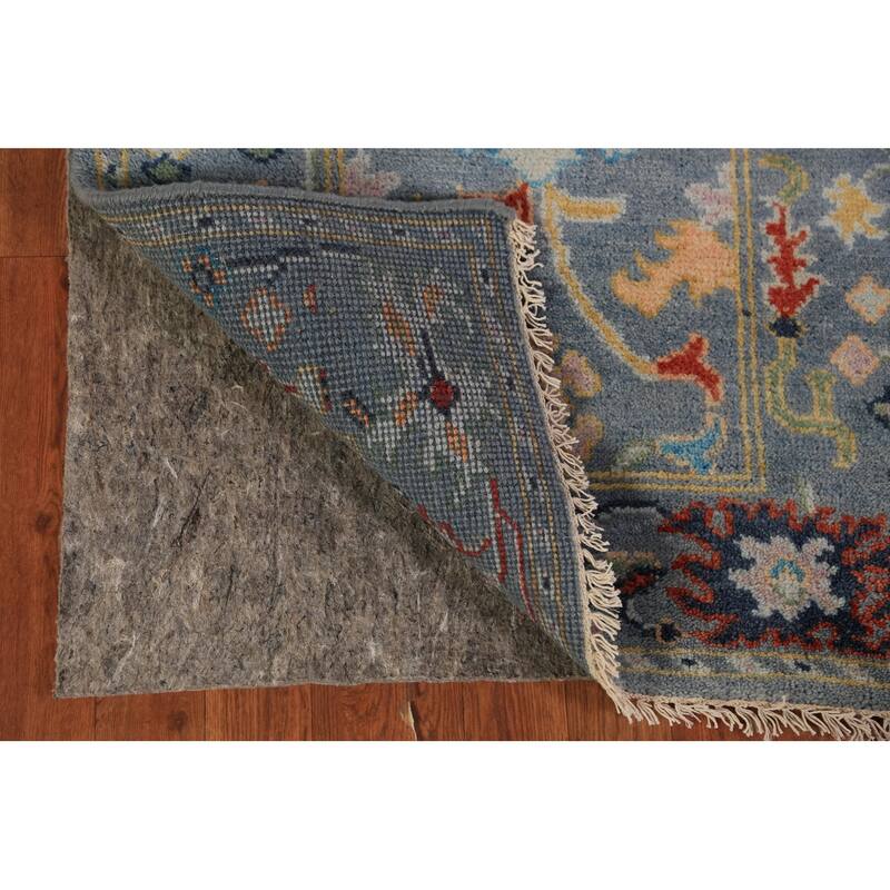 Floral Oushak Indian Runner Rug Hand-Knotted Wool Carpet - 2'6"x 7'9"