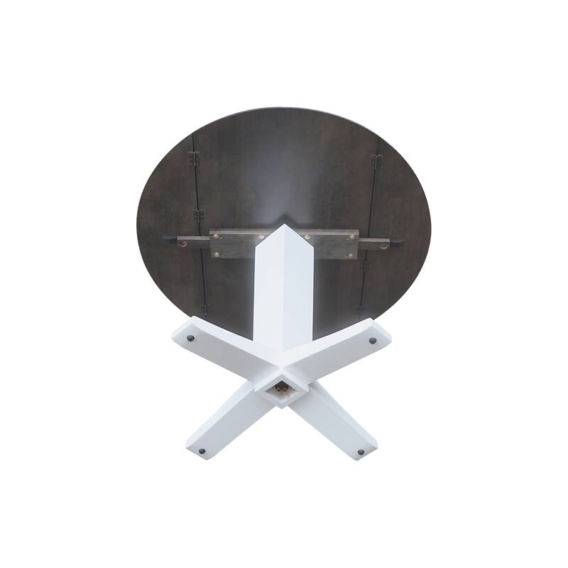 42 in Solid Wood Round Dual Drop Leaf Pedestal Dining Table
