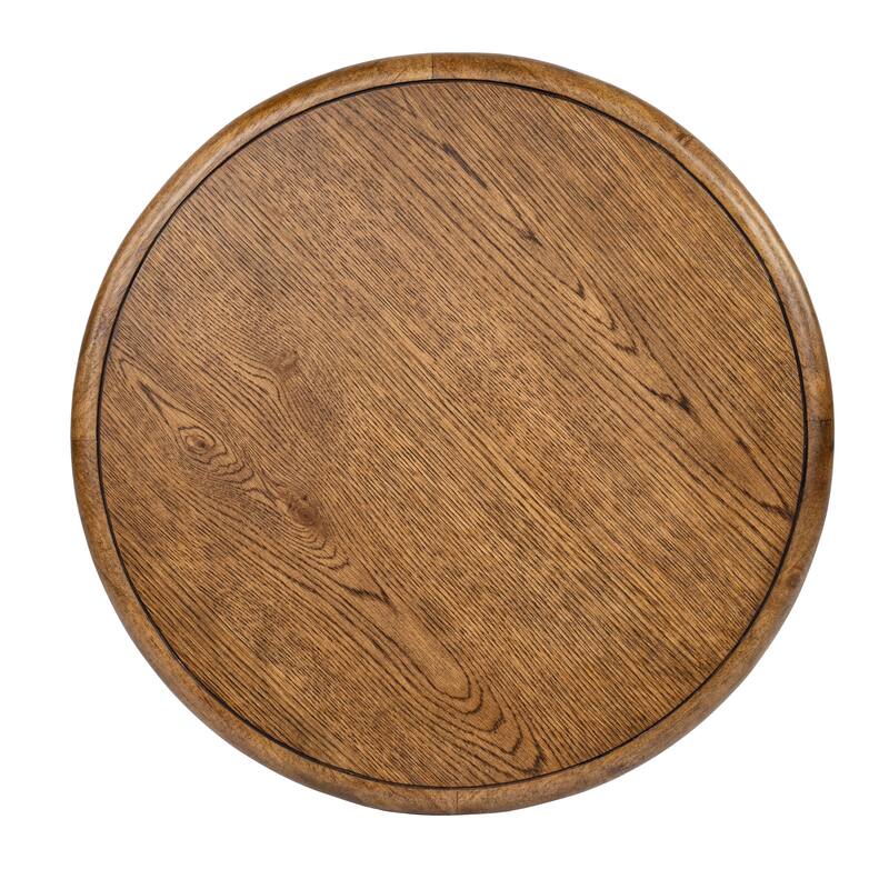 Magnussen Home Tanner Tawny Brown Round End Table - 24''W x 24''D x 26''H
