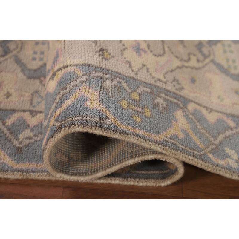 Earth Tone Oushak Oriental Runner Rug Handmade Wool Carpet - 2'3"x 10'1"