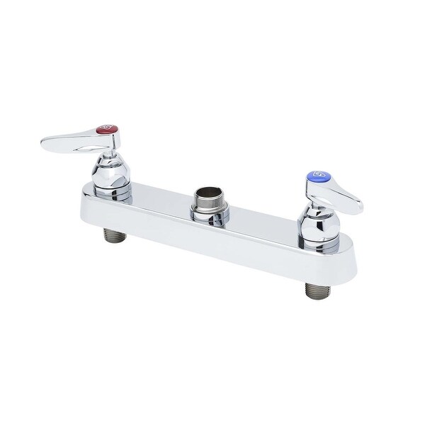 T and S Brass B-1120-LN Deck Mounted Workboard Faucet with 8" Centers and Lever Handles - Chrome