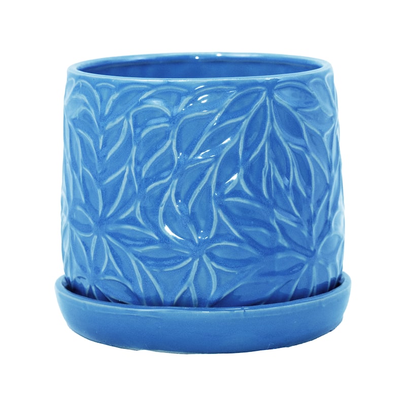 2 Pieces Ceramic Planter Pot, Modern Indoor Outdoor Flowerpot for Patio, Garden, or Windowsills