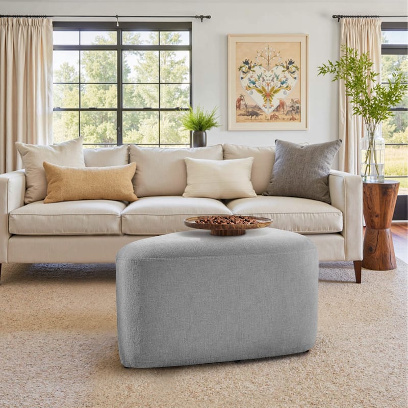 26" Footstools and Ottomans, Modern Fabric Pouf Ottoman