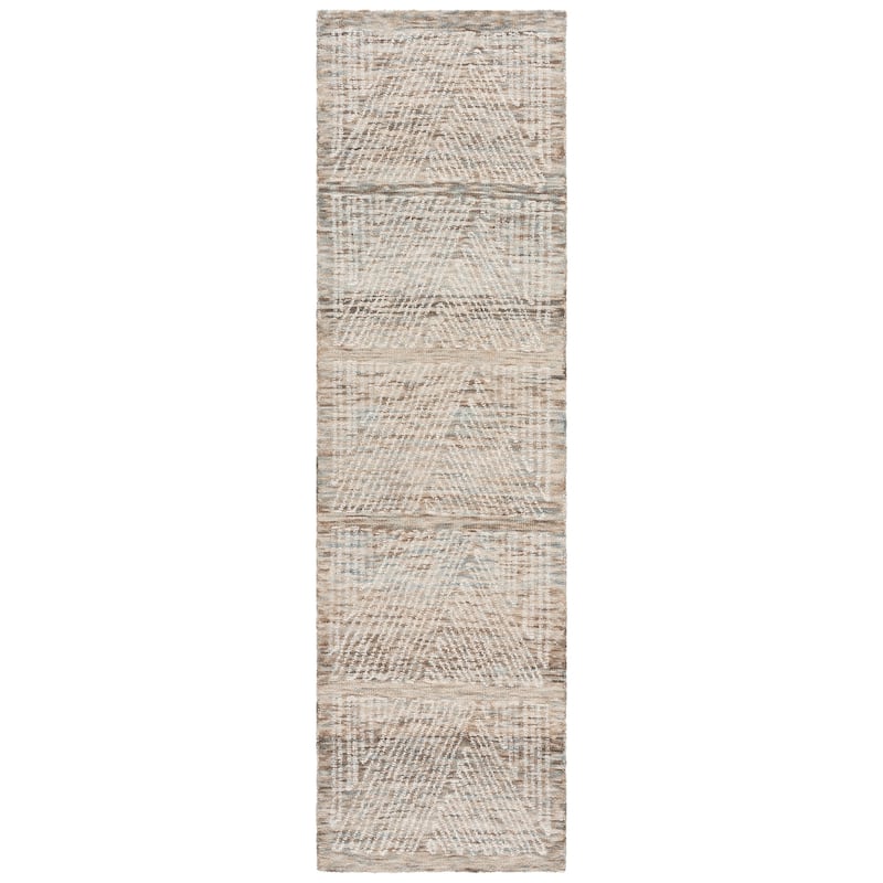 SAFAVIEH Handmade Abstract Jirina Wool Rug - 2'3" x 8' Runner - Grey/Ivory