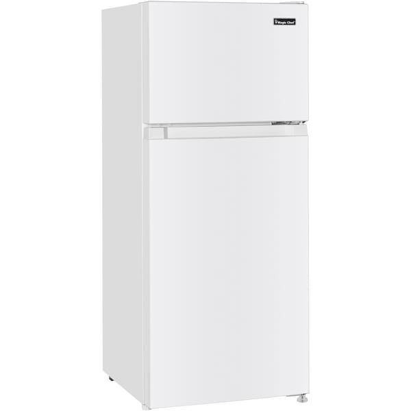 Magic Chef Mini Refrigerator with Freezer, Stainless Steel - Bed