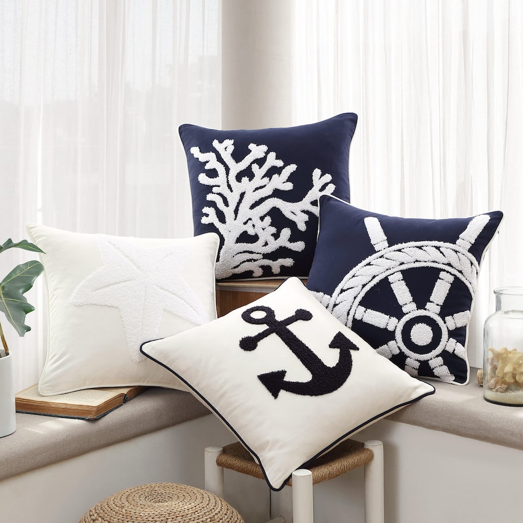 Nautica Cotton Canvas Decorative Pillow, 20x20
