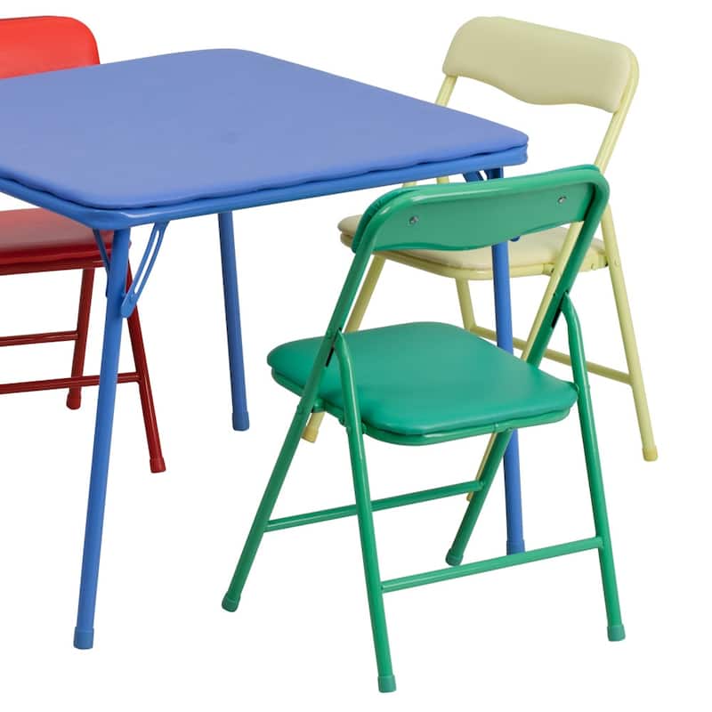 Kids 5-Piece Classroom Folding Table and Chairs Set