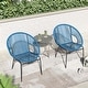 preview thumbnail 22 of 31, Corvus Sarcelles Woven Wicker Indoor/Outdoor Chairs (Set of 2)