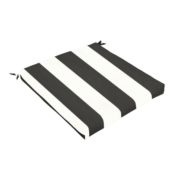 Sunbrella Black White Stripe Indoor Outdoor Chair Cushion 19 in W x 19 in D On Sale Bed Bath Beyond 28889981