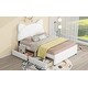preview thumbnail 4 of 10, Full Size Upholstered Platform Bed with Animal Ears Headboard and 2 Under-Bed Storage Drawers