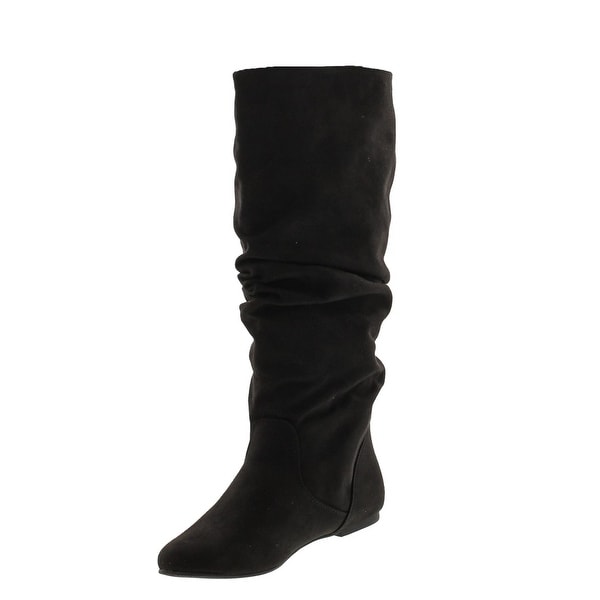 womens black suede slouch boots