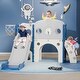 preview thumbnail 1 of 10, Toddler Slide, 8 in 1 Kids Slide, Baby Slide Toddler Playground, Indoor Outdoor Playset for Toddlers Age 1-3 Blue&Gray