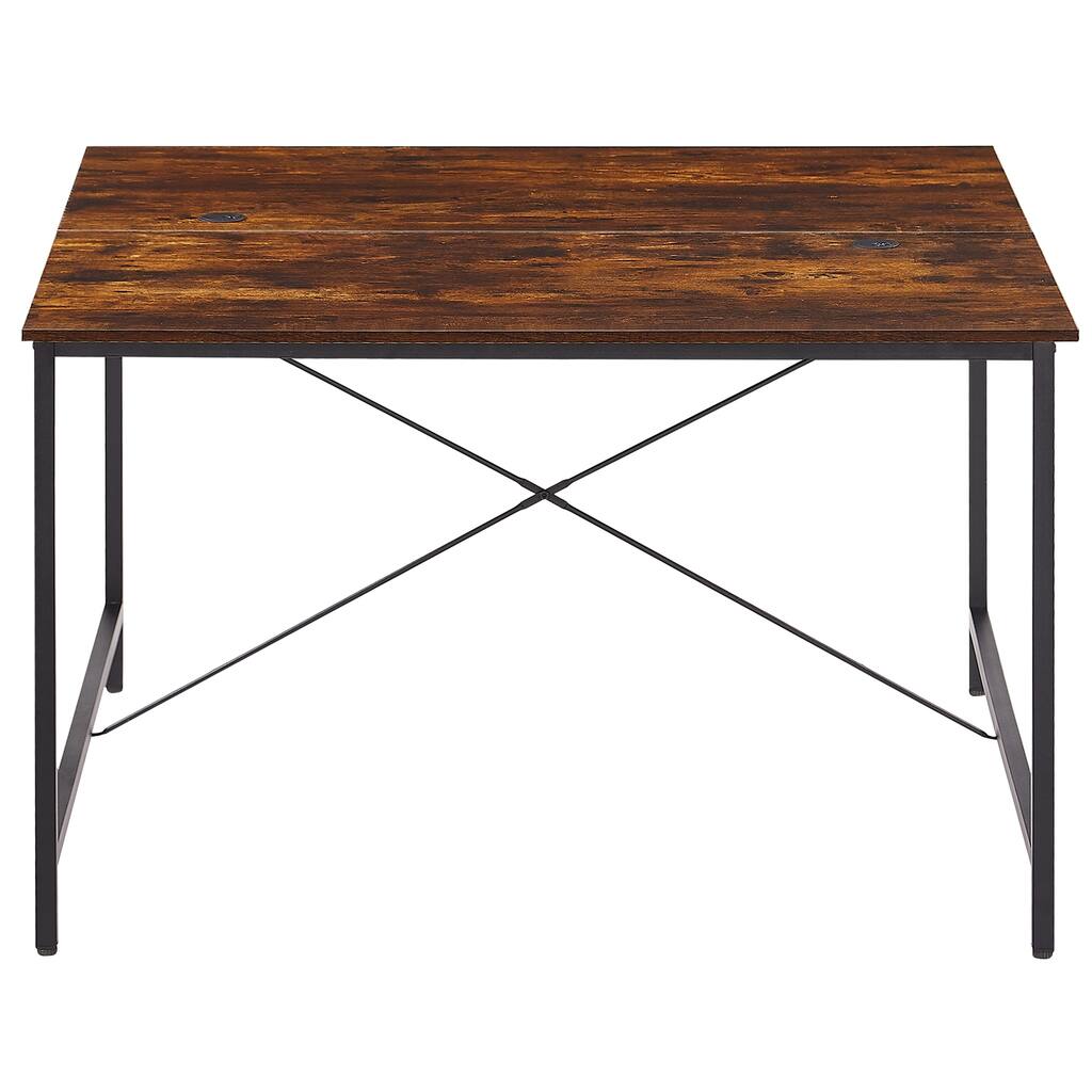 Home Office Extra Large Computer Desk, 47 x 47 inch Two Person Desk Double Workstation Desk, 2 People Office Desk Writing Desk