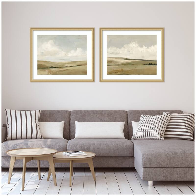 Kate and Laurel Whispering Meadows 2 Piece Framed Wall Art Print Set by Amy Lighthall