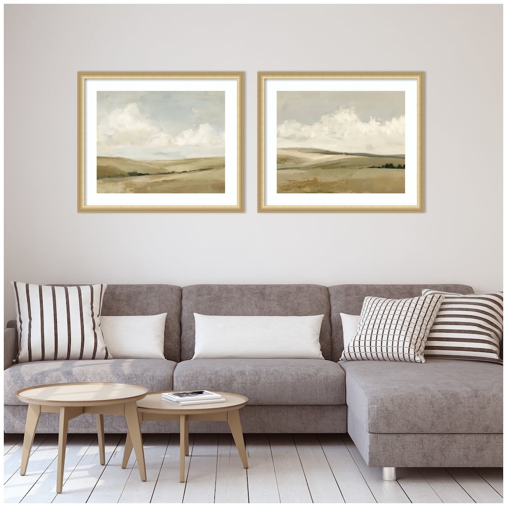 Kate and Laurel Whispering Meadows 2 Piece Framed Wall Art Print Set by Amy Lighthall