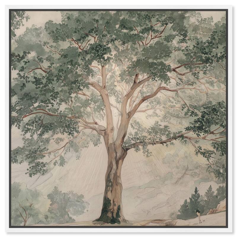 Emanating Branches I Canvas by Art Remedy - White - 16" x 16"