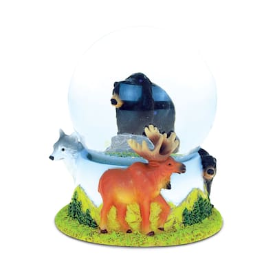 CoTa Global Black Bear Snow Globe - Figurine with Sparkling Glitter - 65mm