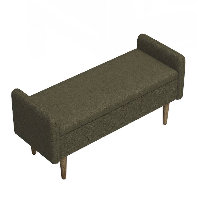 Storage Soft Bench with Armrests for Living Room, Entryway and Bedroom