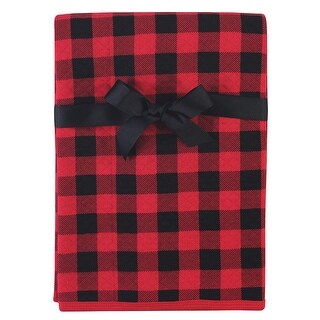 Hudson Baby Infant Boy Quilted Multi-Purpose Swaddle, Receiving, Stroller Blanket, Buffalo Plaid 1-Pack, One Size