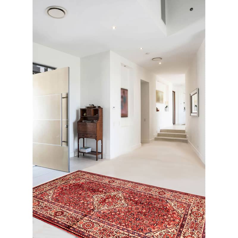 ECARPETGALLERY Hand-knotted Andelz Red Wool Rug - 5'6 x 10'1