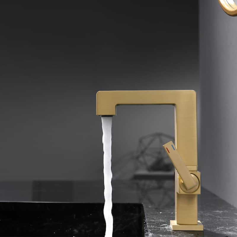 7.8"-11.8"H Solid Brass Single Handle Single Hole Bathroom Sink Faucet