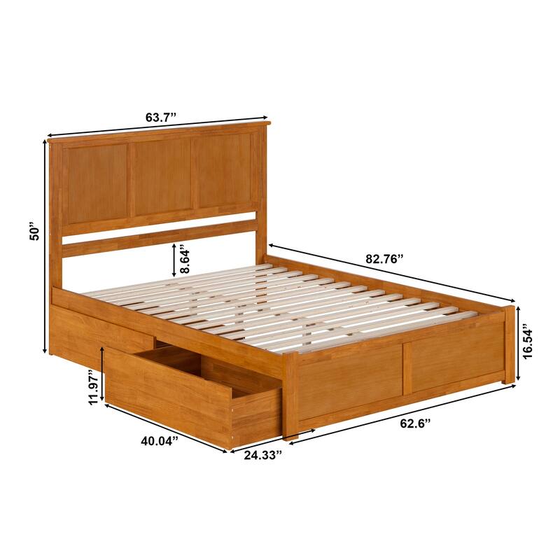 Madison Platform Bed with Footboard and Storage Drawers